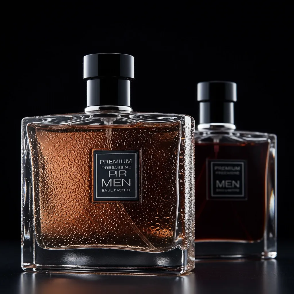 Gros plan sur des flacons de parfum haut de gamme mettant en avant la qualité et le design