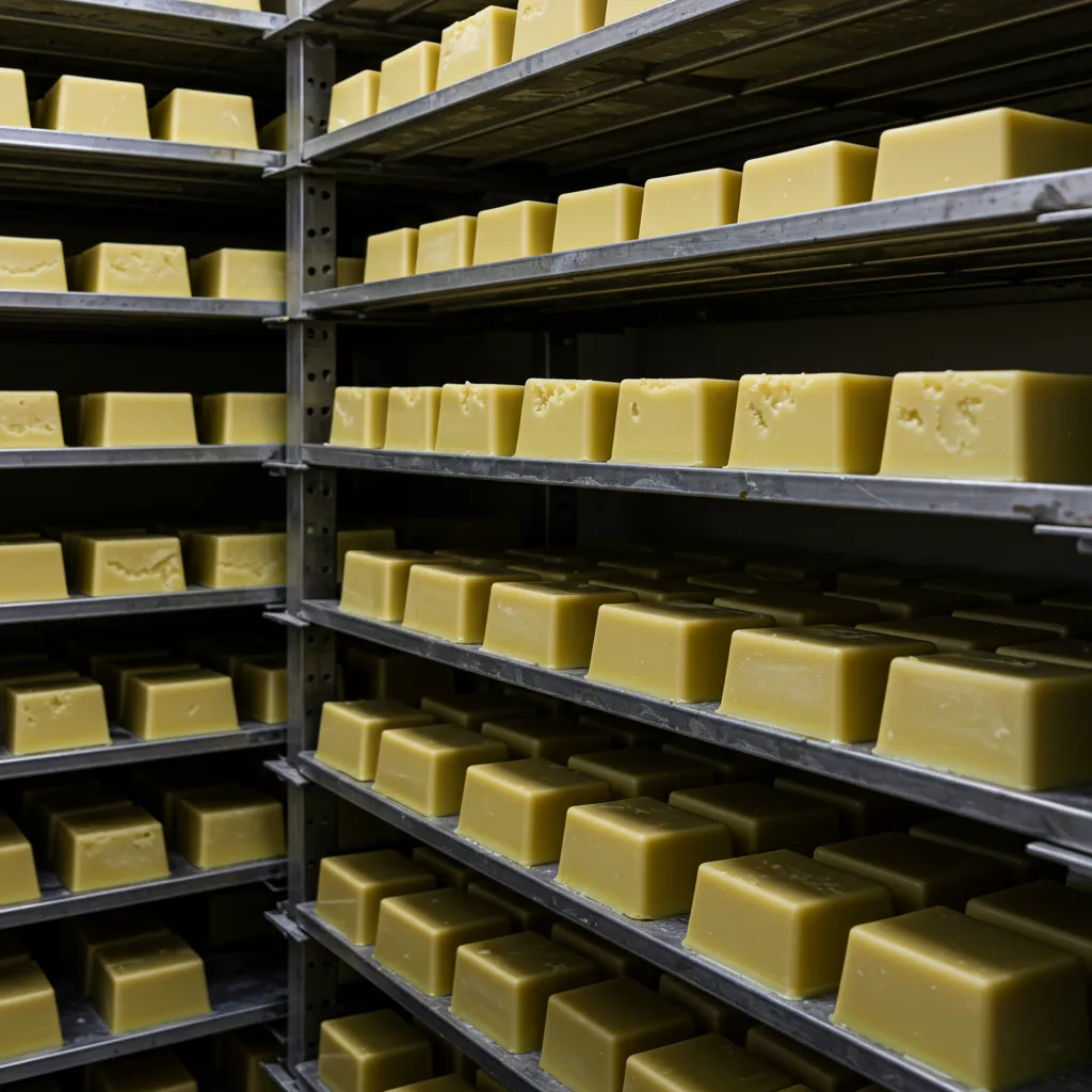 Fondants parfumés en phase de maturation stockés dans un environnement frais et sec