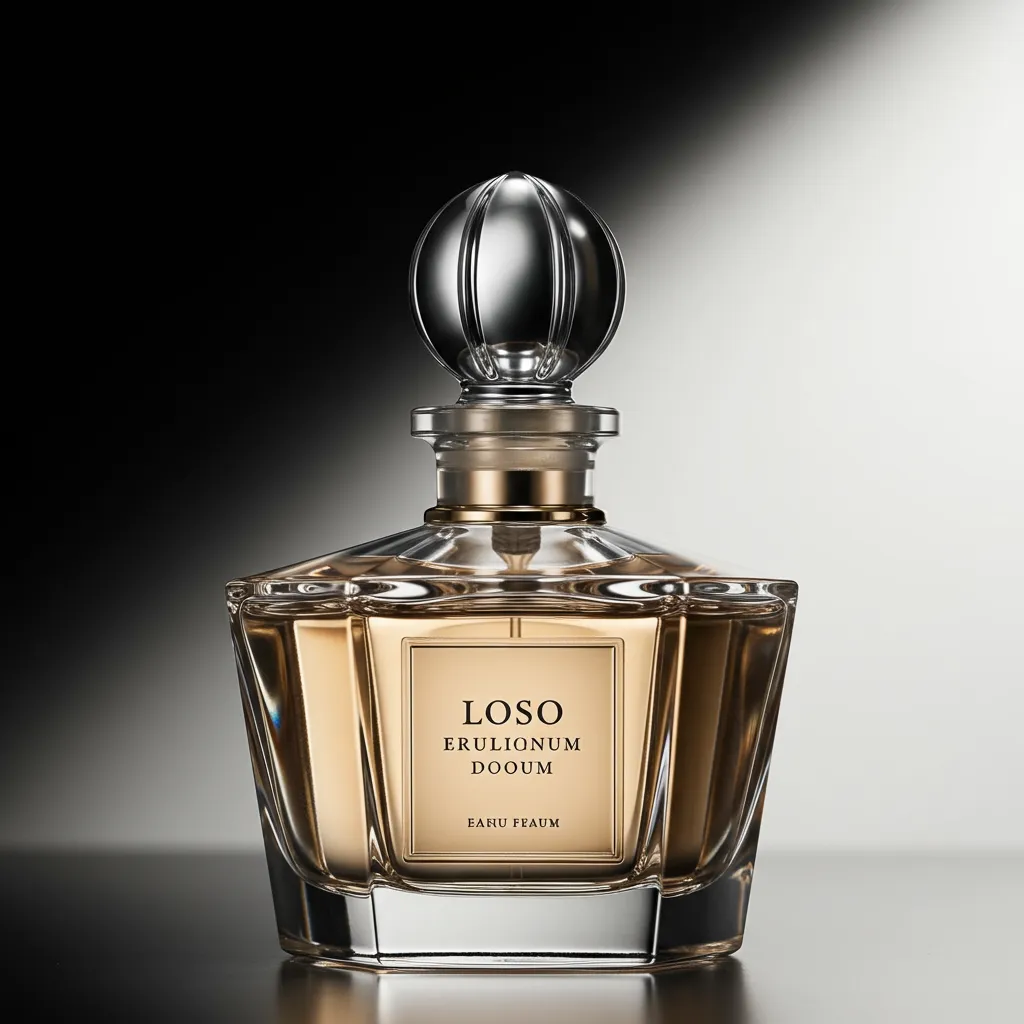 Gros plan détaillé d'un flacon de parfum Givenchy avec bouchon élégant, mettant en avant la qualité et le prestige du produit