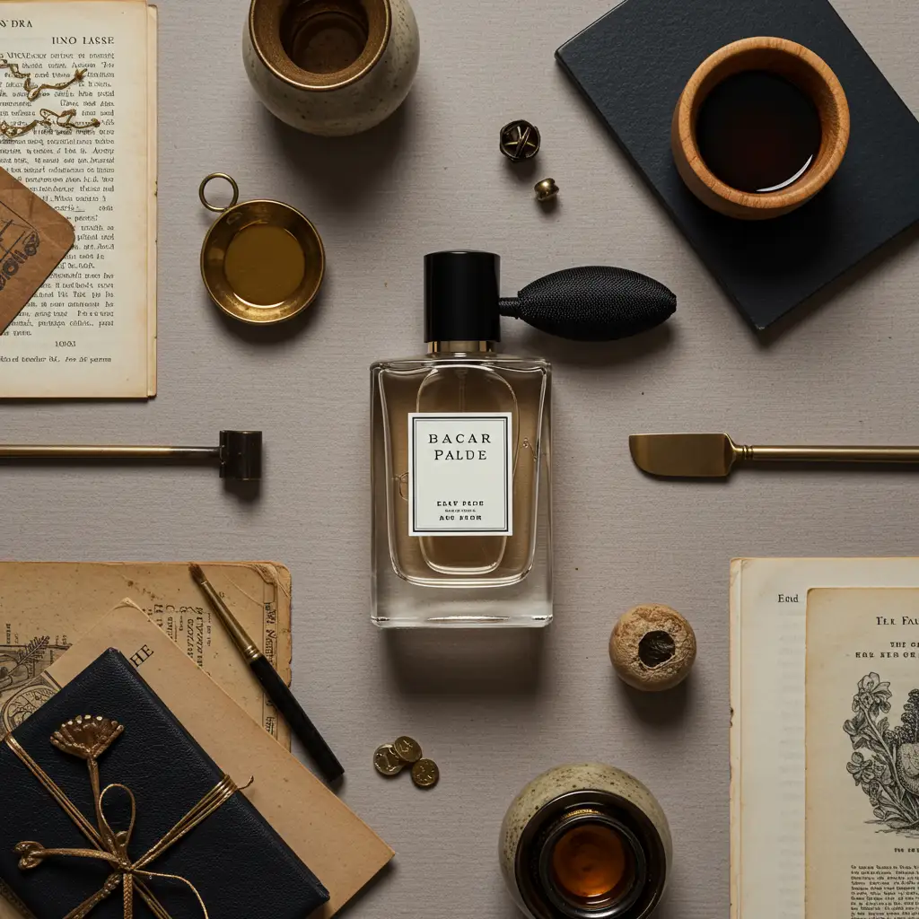 Composition élégante mettant en avant le caractère intemporel et patrimonial du parfum