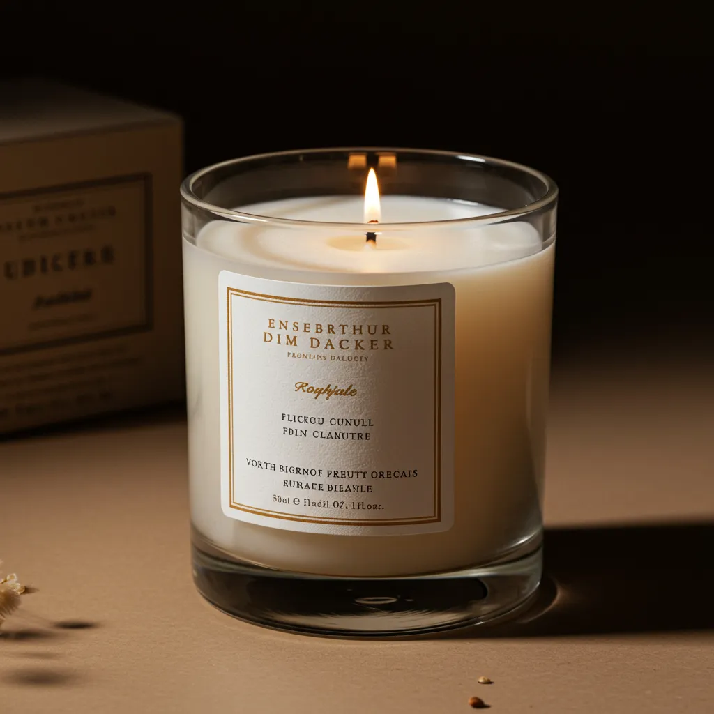 Bougie parfumée haut de gamme en verre avec détails de qualité premium