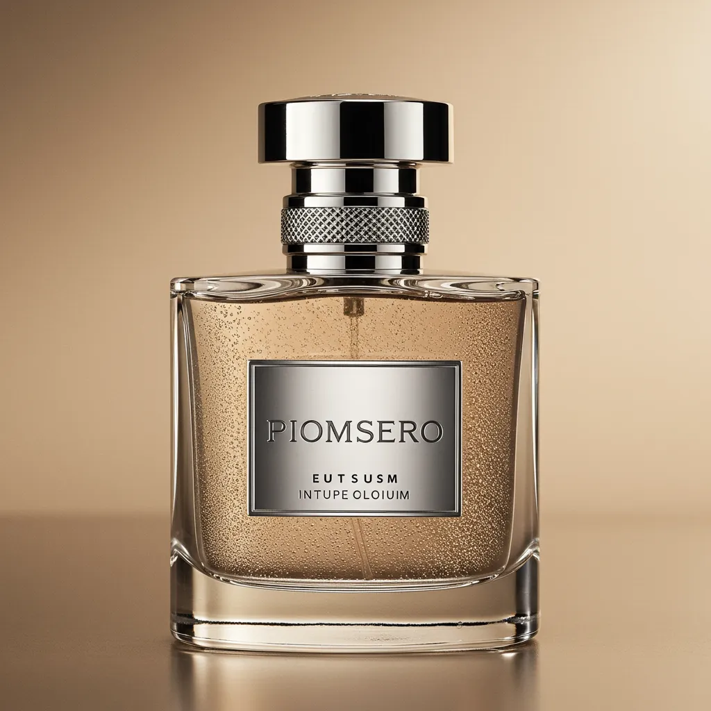 Gros plan d'une bouteille de parfum haut de gamme avec éclairage studio professionnel