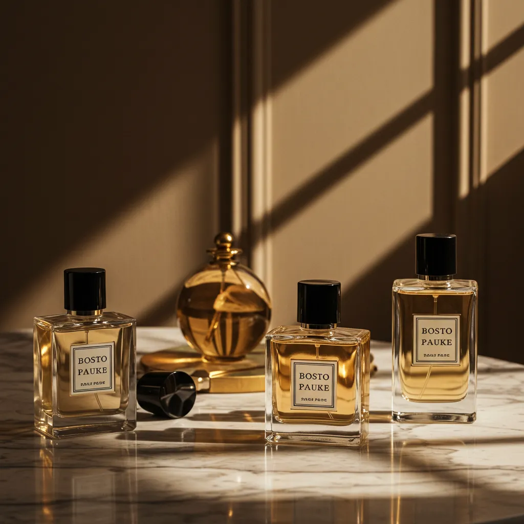 Flacons de parfum Collection Particulière dans un environnement intérieur sophistiqué et minimaliste