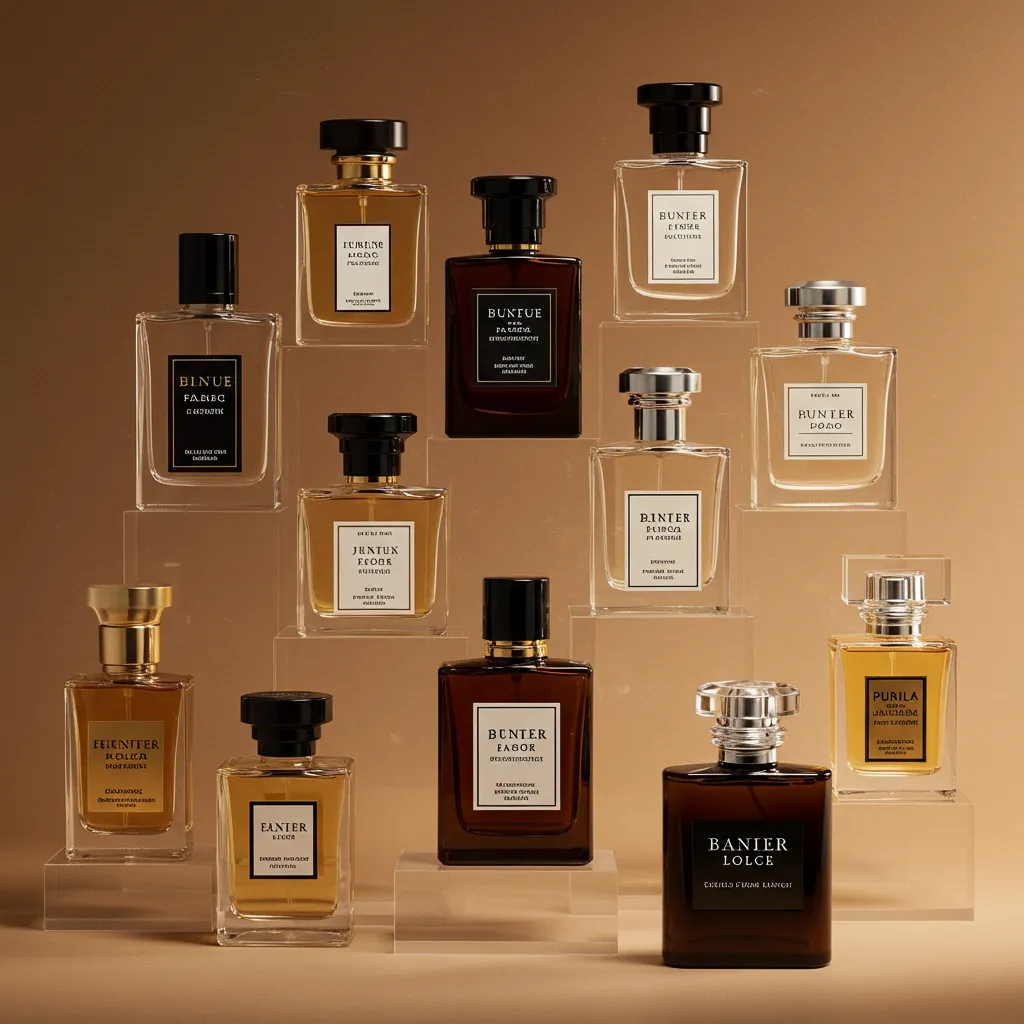 Sélection de flacons de parfum Givenchy Pour Homme présentés dans une composition de classement premium