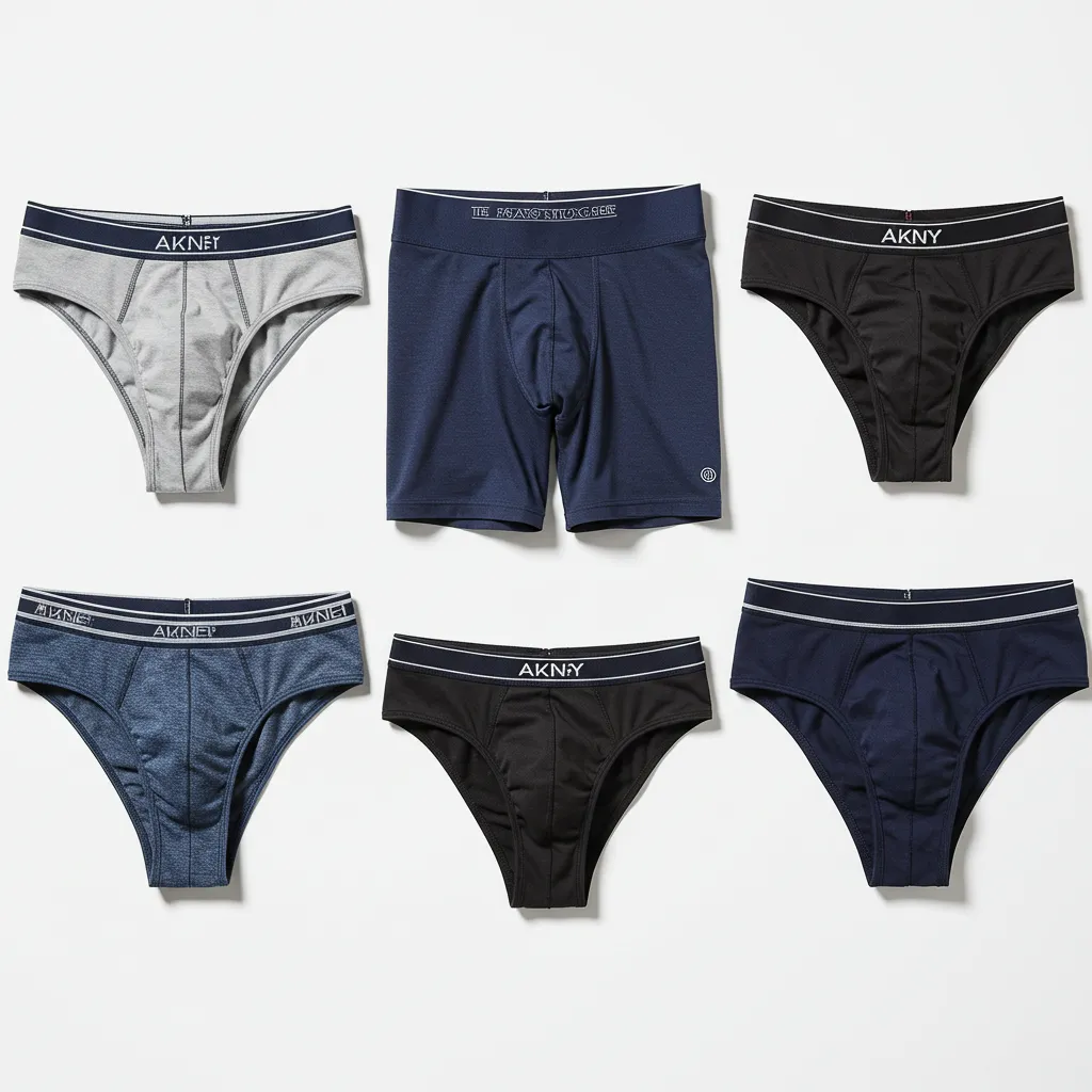 Comparaison visuelle des six types de strings pour homme avec leurs différentes coupes et designs